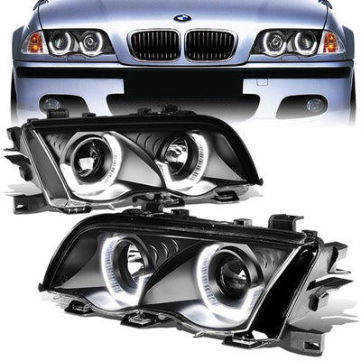 99-01 BMW 3-Seriess Wagons Headlights - LED U-Halo - Black Housing - Projector - Plug-n-Play - Pair