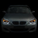 04-07 BMW 5-Series E60 Headlights - LED U-Halo+Turn Signal - w/Projector - Clear Lens - Pair - HL-3D-E6003-BK - 12