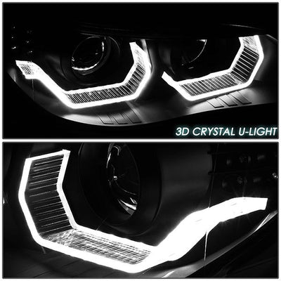 04-07 BMW 5-Series E60 Headlights - LED U-Halo+Turn Signal - w/Projector - Clear Lens - Pair - HL-3D-E6003-BK - 4