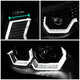 04-07 BMW 5-Series E60 Headlights - LED U-Halo+Turn Signal - w/Projector - Clear Lens - Pair - HL-3D-E6003-BK - 5
