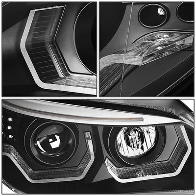 04-07 BMW 5-Series E60 Headlights - LED U-Halo+Turn Signal - w/Projector - Clear Lens - Pair - HL-3D-E6003-BK - 6