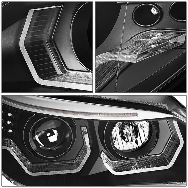 04-07 BMW 5-Series E60 Headlights - LED U-Halo+Turn Signal - w/Projector - Clear Lens - Pair - HL-3D-E6003-BK - 6