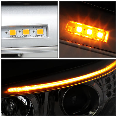 D-Motoring - 04-07 Bmw 5-SeriesHeadlights - LED U-Halo+Turn Signal - Clear Lens - Plug-n-Play - Pair - 5