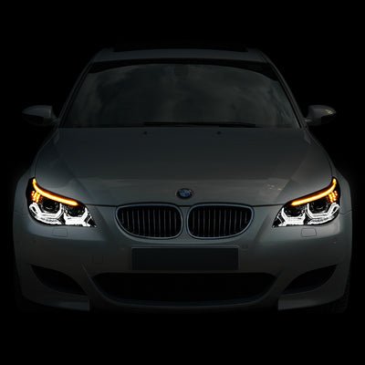 D-Motoring - 04-07 Bmw 5-SeriesHeadlights - LED U-Halo+Turn Signal - Clear Lens - Plug-n-Play - Pair - 7