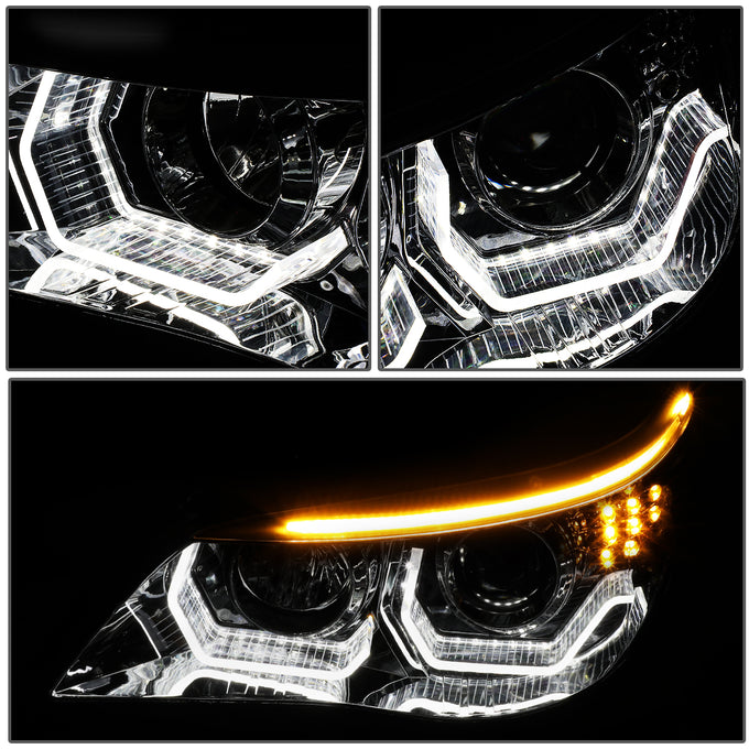 D-Motoring - 04-07 Bmw 5-SeriesHeadlights - LED U-Halo+Turn Signal - Clear Lens - Plug-n-Play - Pair - 3