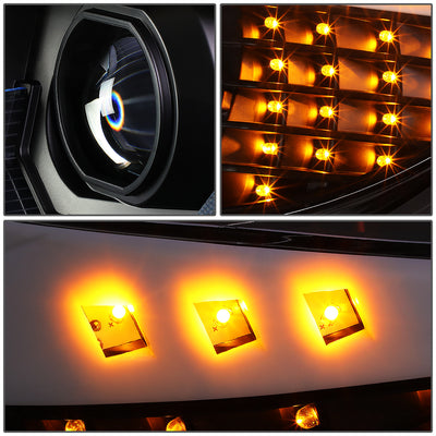 D-Motoring - Headlights - LED 3D Crystal U-Halo - Black Housing - Clear Lens - Clear Corner - Plug-n-Play - Pair - BMW 323I / 325XI / 325I / 328I / 328XI / 330I  4-Door Sedan4-Door Sedan - 4