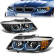 06-08 BMW 323I 325XI 325I 328I 328XI 330I Headlights - LED 3D Crystal U-Halo - Black Housing - Clear Lens - Pair