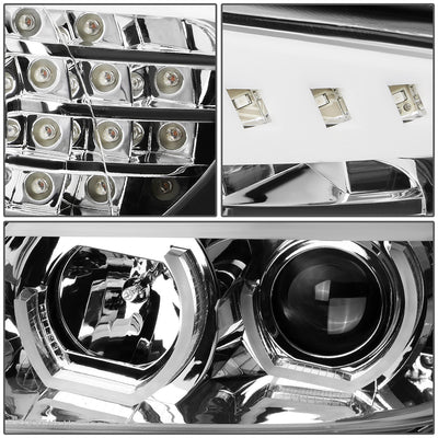 D-Motoring - Headlights - LED U-Halo - Chrome Housing - Projector - Plug-n-Play - Pair - BMW 323I / 325XI / 325I / 328I / 328XI / 330I  4-Door Sedan4-Door Sedan - 5