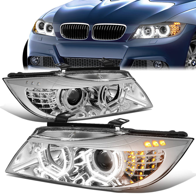 crystal-led-drl-05-08-bmw-323i-325i-328i-330i-335i-e90-projector-headlight-without-afs-hl-3d-e9005-ch-gray - 1