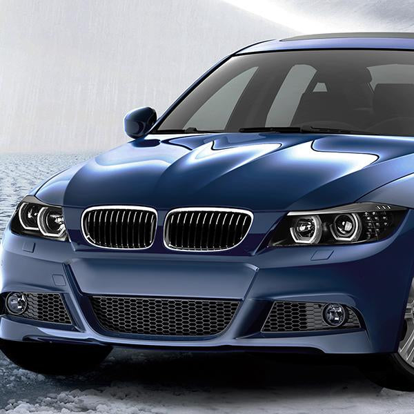 06-08 BMW 3-Series E90 Headlights - LED U-Halo - Black Housing - w/Projector - Clear Lens - Pair - HL-3D-E9005-GRAY - 13