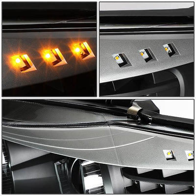 06-08 BMW 3-Series E90 Headlights - LED U-Halo - Black Housing - w/Projector - Clear Lens - Pair - HL-3D-E9005-GRAY - 8