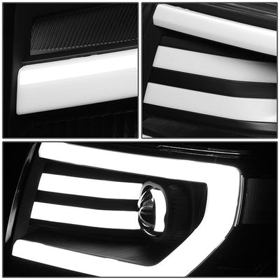 09-14 Ford F-150 Headlights - LED DRL - Front Bumper - Clear Lens - Clear Corner - Projector - Pair - HL-3D-F15009-BK-CL1 - 4