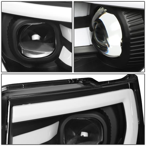 09-14 Ford F-150 Headlights - LED DRL - Front Bumper - Clear Lens - Clear Corner - Projector - Pair - HL-3D-F15009-BK-CL1 - 5
