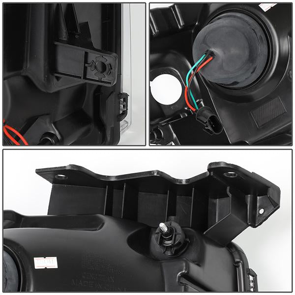 09-14 Ford F-150 Headlights - LED DRL - Front Bumper - Clear Lens - Clear Corner - Projector - Pair - HL-3D-F15009-BK-CL1 - 7