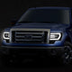 09-14 Ford F-150 Headlights - LED DRL - Front Bumper - Clear Lens - Clear Corner - Projector - Pair - HL-3D-F15009-BK-CL1 - 10