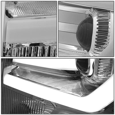 09-14 Ford F-150 Headlights - LED DRL - Front Bumper - Clear Lens - Amber Corner - Projector - Pair - HL-3D-F15009-CH-AM - 4