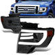 09-14 Ford F-150 Headlights - LED DRL - Front Bumper - Smoked Lens - Amber Corner - Projector - Pair - HL-3D-F15009-SM-AM - 1