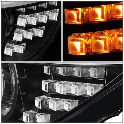 D-Motoring - Headlights - LED 3D Crystal U-Halo+DRL - Black Housing - Plug-n-Play - Pair - 12-16 BMW F30 3-Series 4-Dr Sedan & Wagon - 5