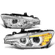 D-Motoring - Headlights - LED 3D Crystal U-Halo+DRL - Chrome Housing - Plug-n-Play - Pair - 12-16 BMW F30 3-Series 4-Dr Sedan & Wagon - 1
