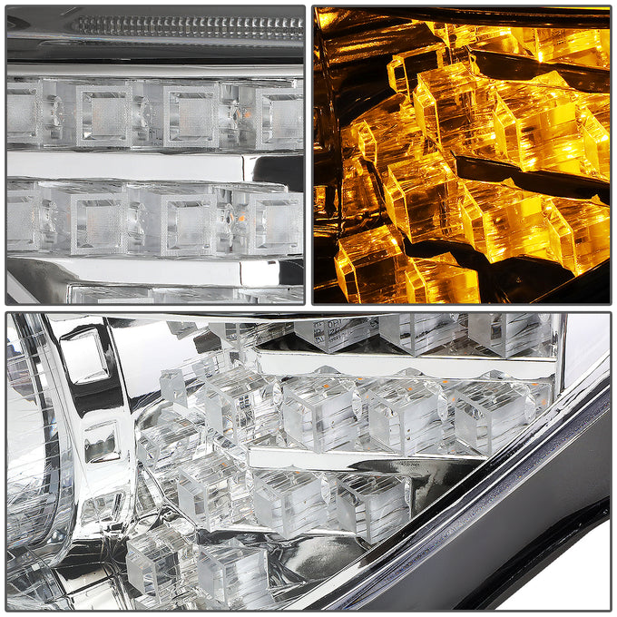 D-Motoring - Headlights - LED 3D Crystal U-Halo+DRL - Chrome Housing - Plug-n-Play - Pair - 12-16 BMW F30 3-Series 4-Dr Sedan & Wagon - 5