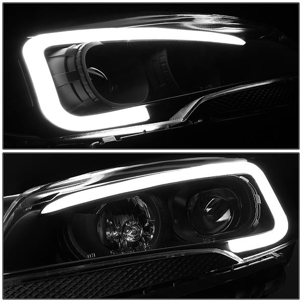 13-16 Ford Escape Headlights - LED DRL - Front Bumper - Clear Lens - Amber Corner - Projector - Pair - HL-3D-FESC13-BK-AM - 4