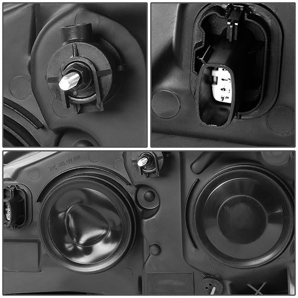 13-16 Ford Escape Headlights - LED DRL - Front Bumper - Clear Lens - Amber Corner - Projector - Pair - HL-3D-FESC13-BK-AM - 7