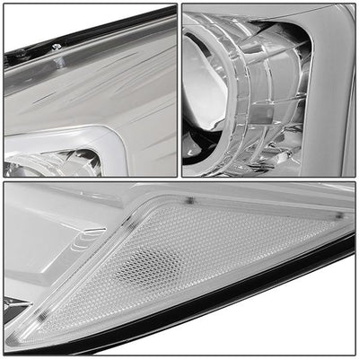 13-16 Ford Escape Headlights - LED DRL - Front Bumper - Clear Lens - Clear Corner - Projector - Pair - HL-3D-FESC13-CH-CL1 - 6
