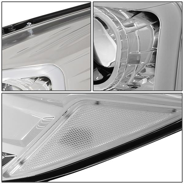 13-16 Ford Escape Headlights - LED DRL - Front Bumper - Clear Lens - Clear Corner - Projector - Pair - HL-3D-FESC13-CH-CL1 - 6