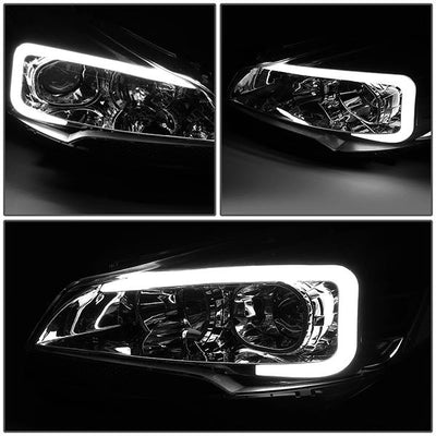 13-16 Ford Escape Headlights - LED DRL - Smoked Lens - Clear Corner - Projector - Pair - HL-3D-FESC13-SM-CL1 - 3