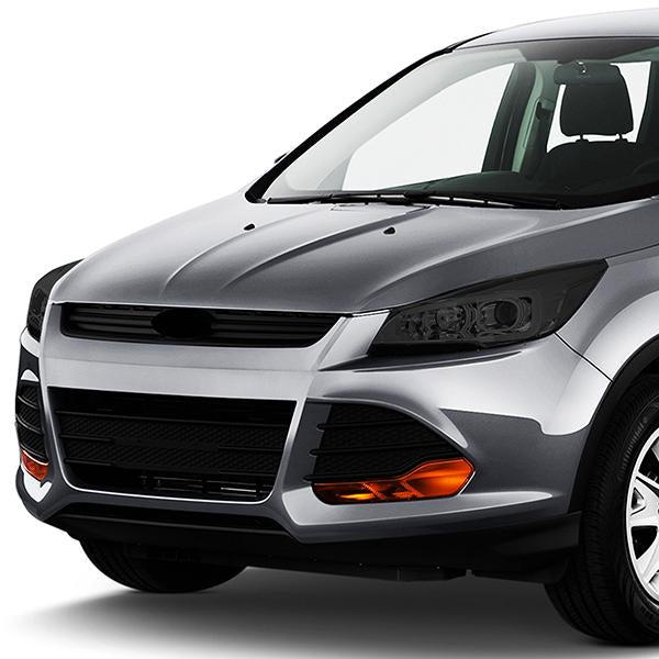 13-16 Ford Escape Headlights - LED DRL - Smoked Lens - Clear Corner - Projector - Pair - HL-3D-FESC13-SM-CL1 - 9