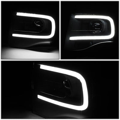 07-14 Ford Expedition Headlights - LED DRL - Front Bumper - Clear Lens - Clear Corner - Projector - Pair - HL-3D-FEXP07-BK-CL1 - 3