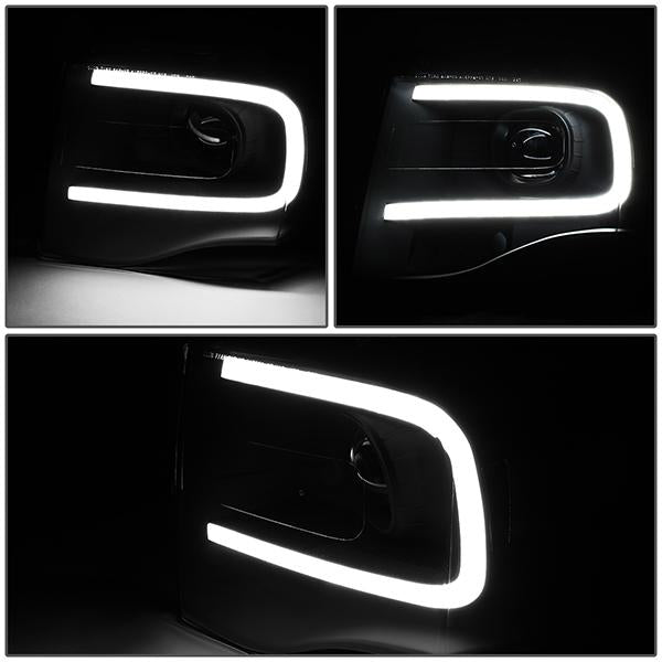 07-14 Ford Expedition Headlights - LED DRL - Front Bumper - Clear Lens - Clear Corner - Projector - Pair - HL-3D-FEXP07-BK-CL1 - 3
