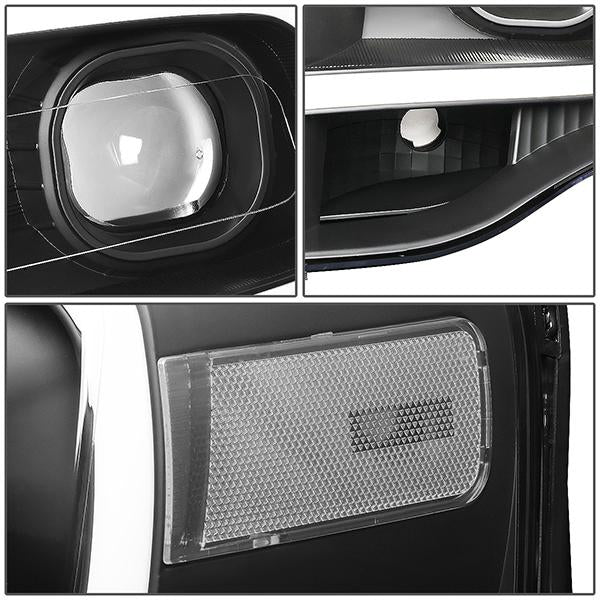 07-14 Ford Expedition Headlights - LED DRL - Front Bumper - Clear Lens - Clear Corner - Projector - Pair - HL-3D-FEXP07-BK-CL1 - 5