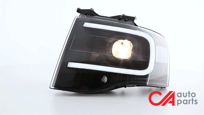 07-14-ford-expedition-headlights-led-drl-front-bumper-clear-lens-clear-corner-projector-pair-hl-3d-fexp07-bk-cl1 - 2