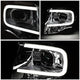 07-14 Ford Expedition Headlights - LED DRL - Front Bumper - Clear Lens - Amber Corner - Projector - Pair - HL-3D-FEXP07-CH-AM - 3