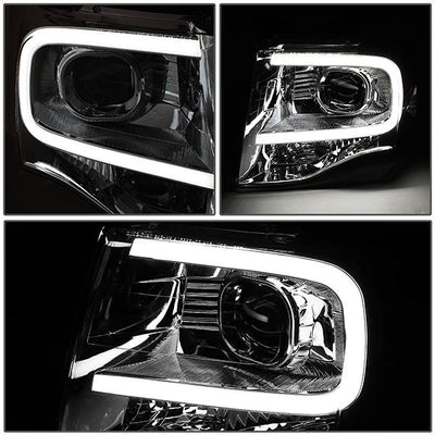 07-14 Ford Expedition Headlights - LED DRL - Front Bumper - Clear Lens - Clear Corner - Projector - Pair - HL-3D-FEXP07-CH-CL1 - 3