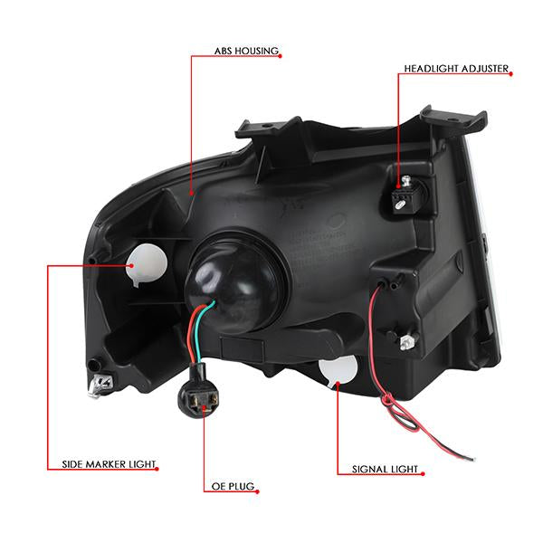 07-14 Ford Expedition Headlights - LED DRL - Front Bumper - Clear Lens - Clear Corner - Projector - Pair - HL-3D-FEXP07-CH-CL1 - 7