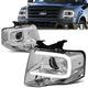 07-14 Ford Expedition Headlights - LED DRL - Front Bumper - Clear Lens - Clear Corner - Projector - Pair - HL-3D-FEXP07-CH-CL1 - 1