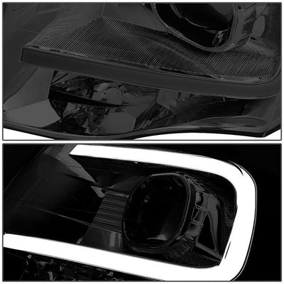 07-14 Ford Expedition Headlights - LED DRL - Front Bumper - Smoked Lens - Clear Corner - Projector - Pair - HL-3D-FEXP07-SM-CL1 - 4