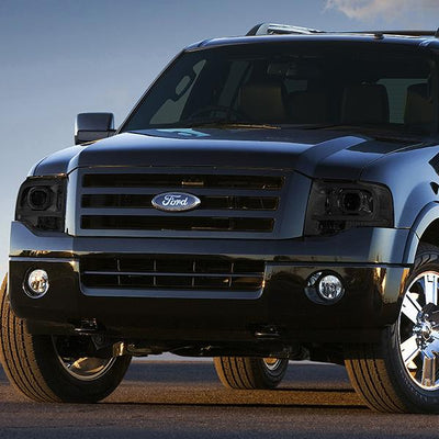 07-14 Ford Expedition Headlights - LED DRL - Front Bumper - Smoked Lens - Clear Corner - Projector - Pair - HL-3D-FEXP07-SM-CL1 - 8