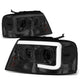 D-Motoring - Headlights - 3D LED Bar - Smoked Lens - Clear Corner - Projector - Plug-n-Play - Pair - Ford F-150 / Lincoln Mark LT - 1