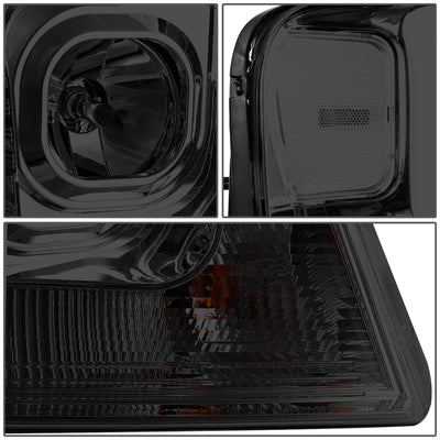 D-Motoring - Headlights - 3D LED Bar - Smoked Lens - Clear Corner - Projector - Plug-n-Play - Pair - Ford F-150 / Lincoln Mark LT - 4