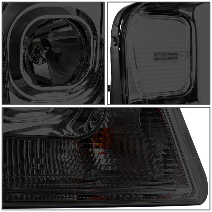D-Motoring - Headlights - 3D LED Bar - Smoked Lens - Clear Corner - Projector - Plug-n-Play - Pair - Ford F-150 / Lincoln Mark LT - 4