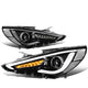 D-Motoring - Headlights - LED Turn Signal+3D DRL Bar - Clear Lens - Projector - Plug-n-Play - Pair - 11-14 Hyundai Sonata - 1