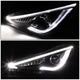 D-Motoring - Headlights - LED Turn Signal+3D DRL Bar - Clear Lens - Projector - Plug-n-Play - Pair - 11-14 Hyundai Sonata - 3