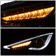 D-Motoring - Headlights - LED Turn Signal+3D DRL Bar - Clear Lens - Projector - Plug-n-Play - Pair - 11-14 Hyundai Sonata - 4