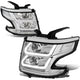 15-18 Chevy Suburbban Tahoe Headlights - LED DRL - Clear Lens - Clear Corner - Dual Projector - Plug-n-Play - Pair
