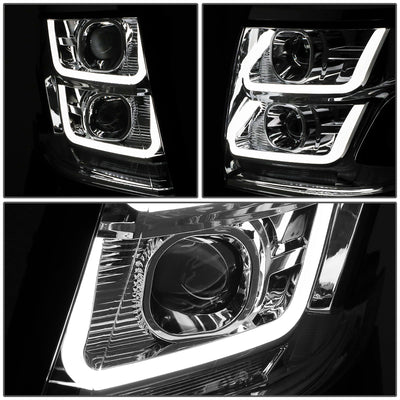 D-Motoring - 15-18 Chevy Suburbban Tahoe Headlights - LED DRL - Clear Lens - Clear Corner - Dual Projector - Plug-n-Play - Pair - 3