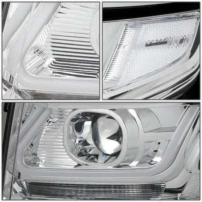 D-Motoring - 15-18 Chevy Suburbban Tahoe Headlights - LED DRL - Clear Lens - Clear Corner - Dual Projector - Plug-n-Play - Pair - 4