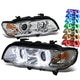 D-Motoring - Headlights - RGB Color LED U-Halo - Chrome Housing - Projector - Plug-n-Play - Pair - 00-03 BMW X5 - 1